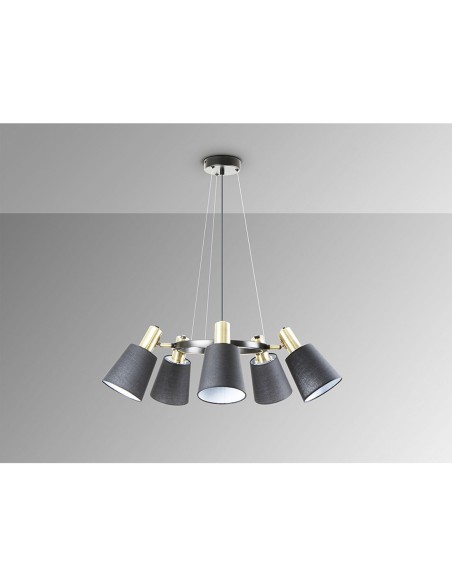 Lámpara Gisela 5 Luces negro latón