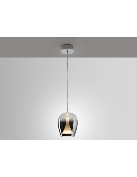 Lámpara colgante Suspiro cromo smoke