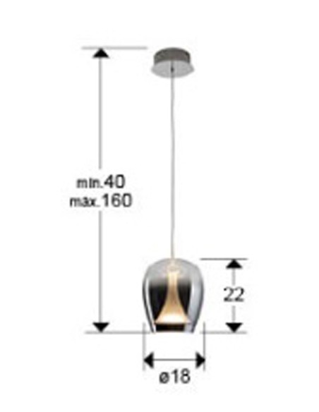 Lámpara Suspiro Cromo Smoke Schuller