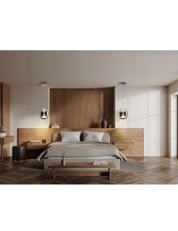 Lámpara Suspiro Cromo Smoke Schuller