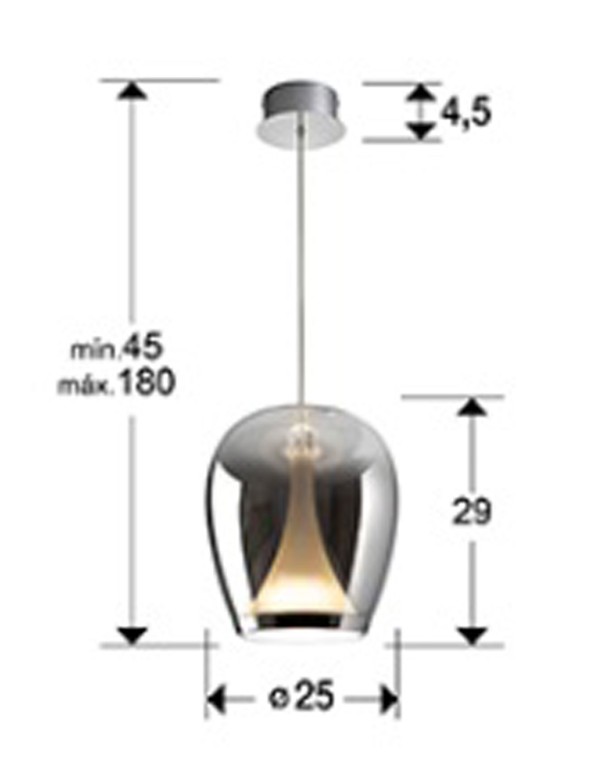 Suspiro Colgante de 25 Cromo Smoke...