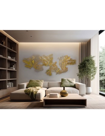 Escultura de pared Drako dorada