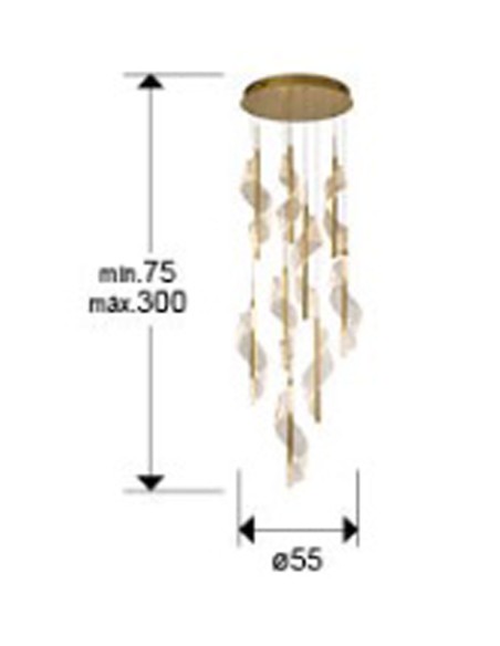 Velas Lámpara 9 Luces Oro Dimable Schuller