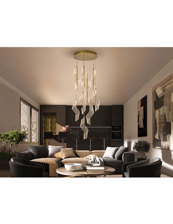 Velas Lámpara 9 Luces Oro Dimable...