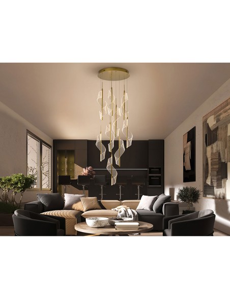 Velas Lámpara 9 Luces Oro Dimable Schuller