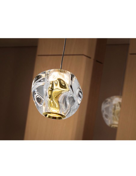 Zaria Lámpara Negro-Oro-Transparente Schuller