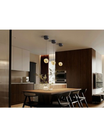 Lámpara oferta Zaria negro-bronce-ámbar