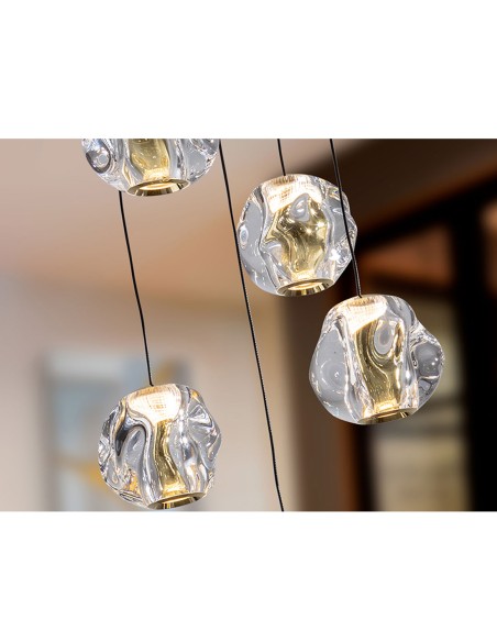 Zaria Lámpara Plafón Negro-Oro-Transparente Schuller