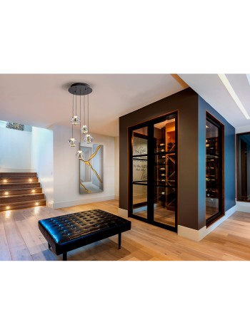 Lámpara plafón Zaria negro-dorado-transparente