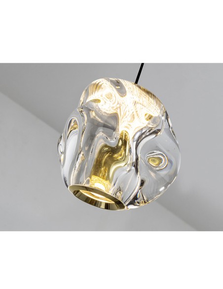 Zaria Lámpara Plafón Negro-Oro-Transparente Schuller