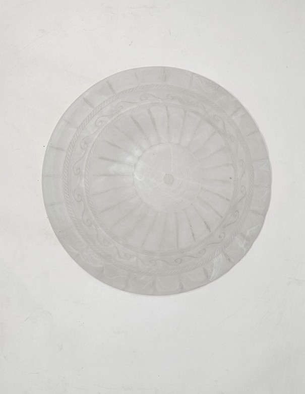 Cristal Plato de 30 Greca Blanca Taladro 1CM