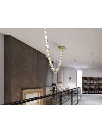 Zaria II lámpara 29 luces dorado transparente