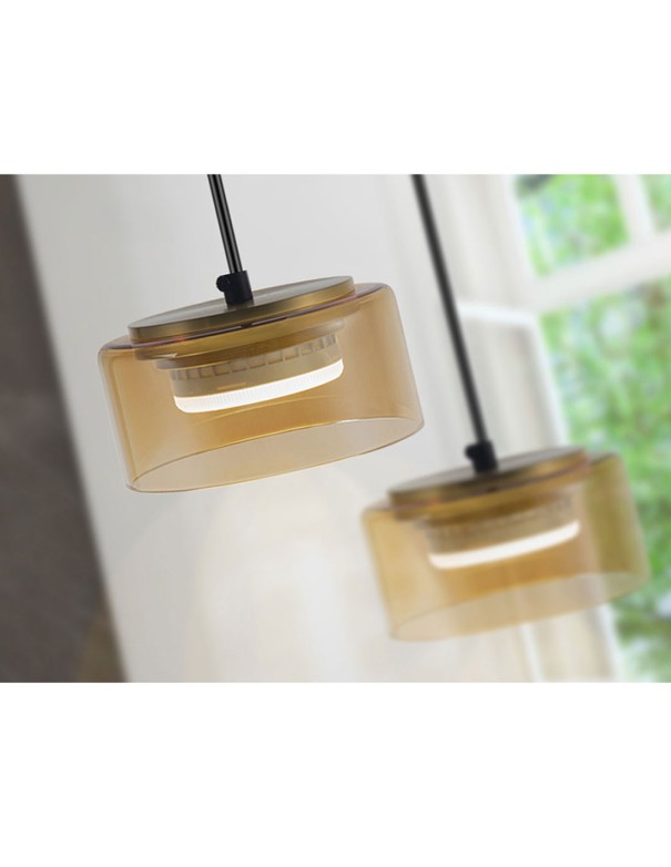 Olaia Lámpara Colgante Negro Ámbar