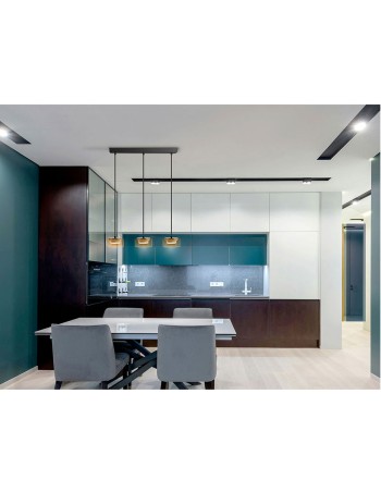 Lámpara Olaia 3 luces negro ámbar