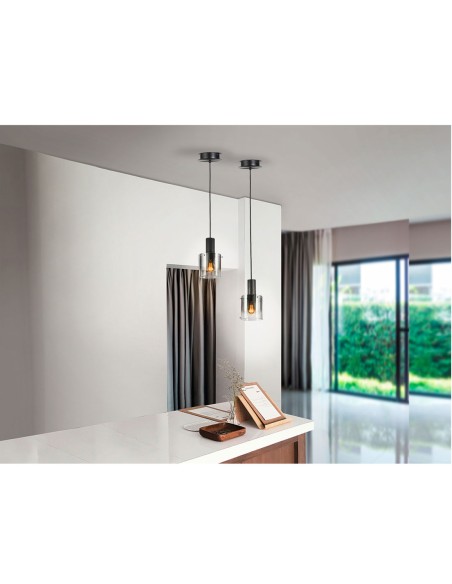 Venize Lámpara Colgante Negro Smoke Schuller