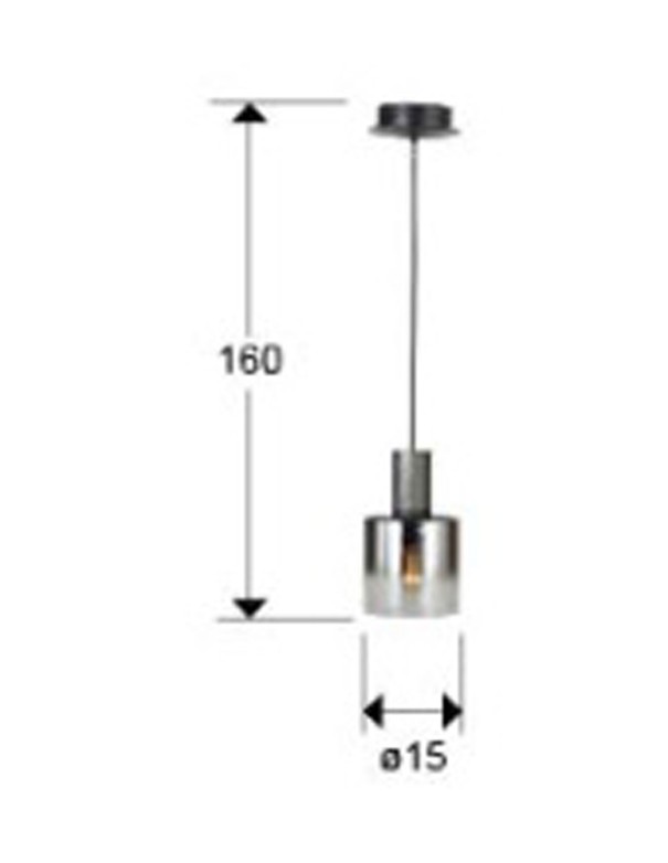 Venize Lámpara Colgante Negro Smoke...