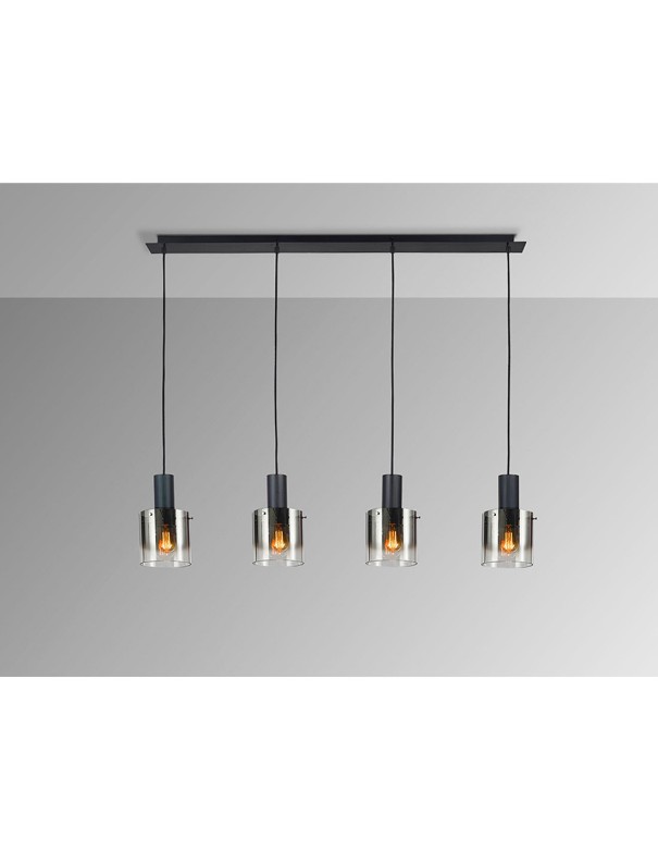 Venize Lámpara Lineal 4 Luces Negro...