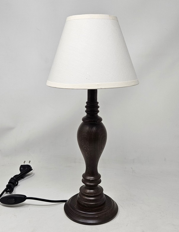 Lámpara Mesita Madera Textil Tela