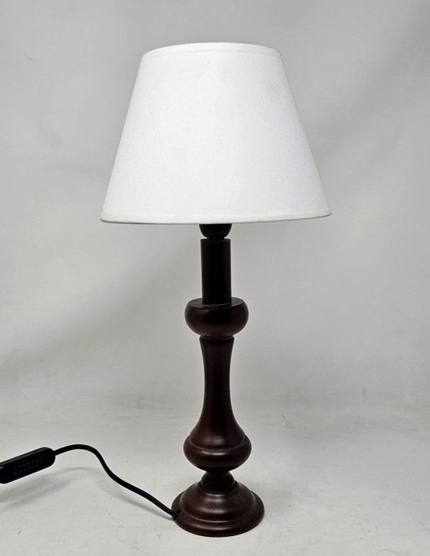 Lámpara Sobremesa Madera Oscura