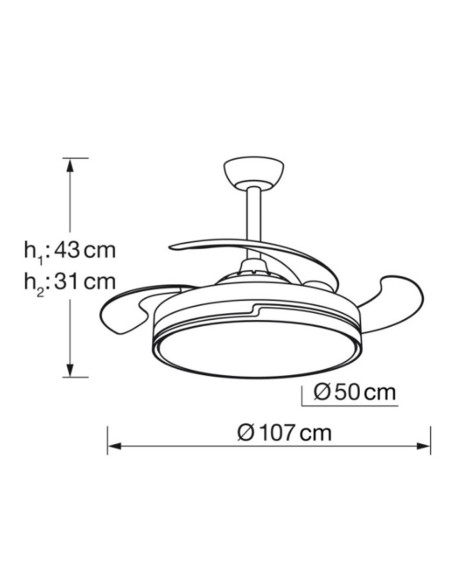 Ventilador Retráctil Blanco/Negro