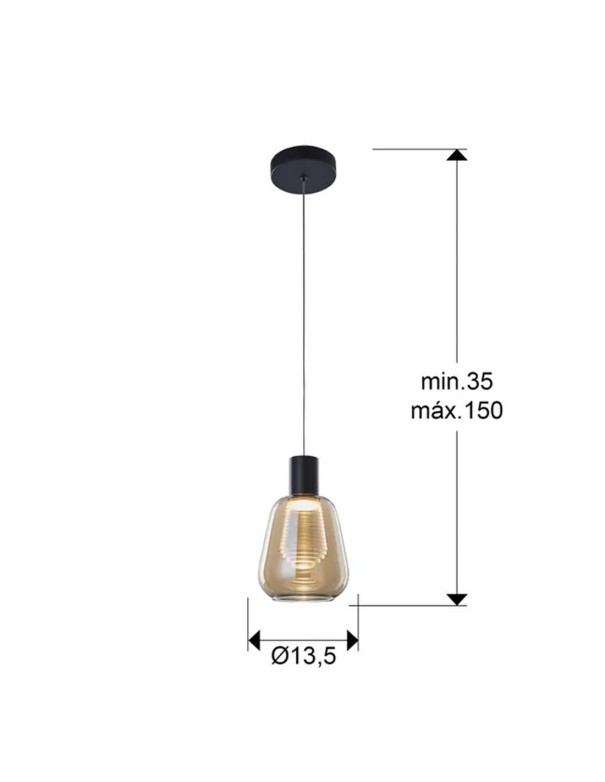 Lámpara Carisa 1 Luz Negro Schuller