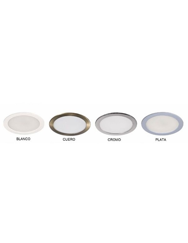 Downlight dorado viejo, plata, cromo y blanco