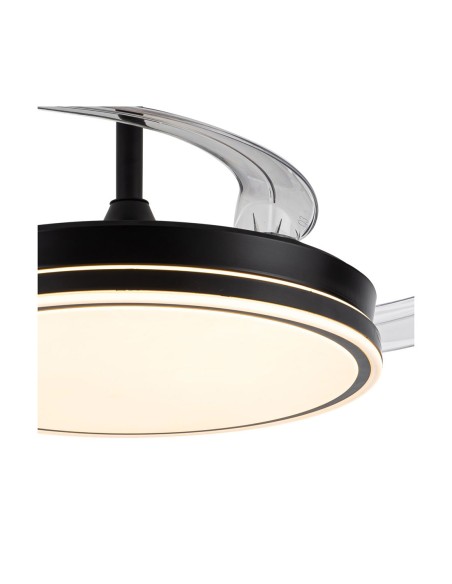 Ventilador Led Tricolor Regulable Negro Smart