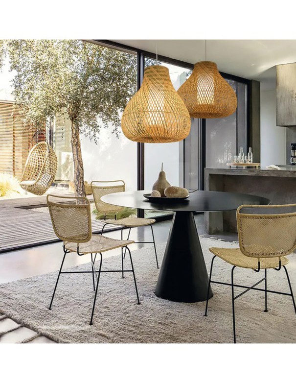 Lámpara Colgante Bambú Pera