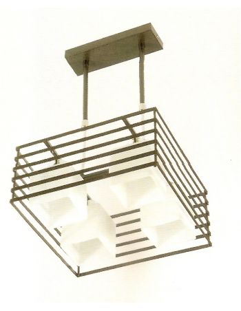 Lámpara 4 luces rejilla