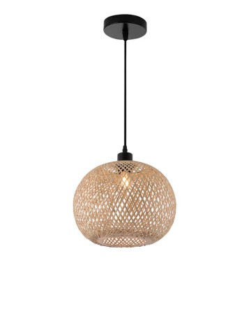 Lámpara bola de mimbre