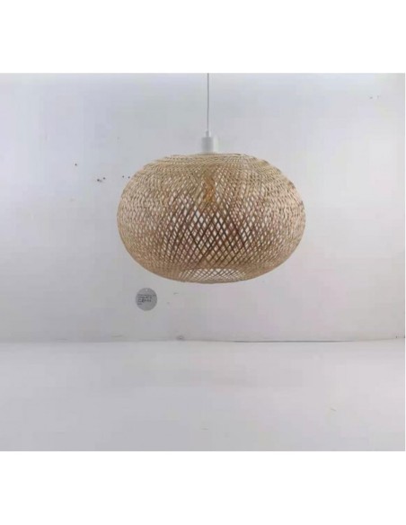 Lámpara mimbre ovalada y redonda