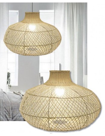 Lámpara cesta mimbre
