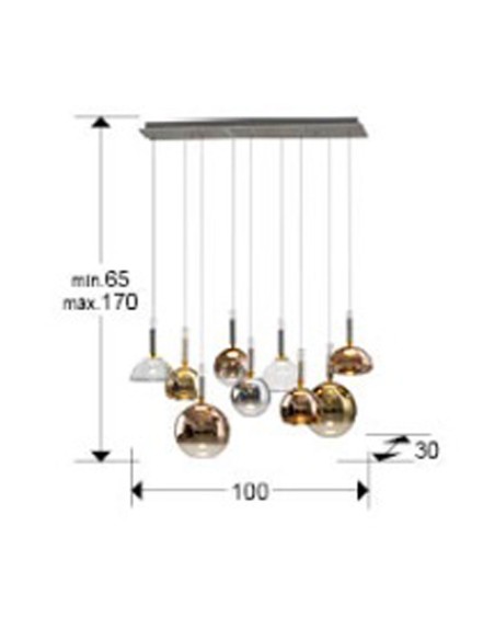 Lámpara Charlize 9 luces Colores Schuller