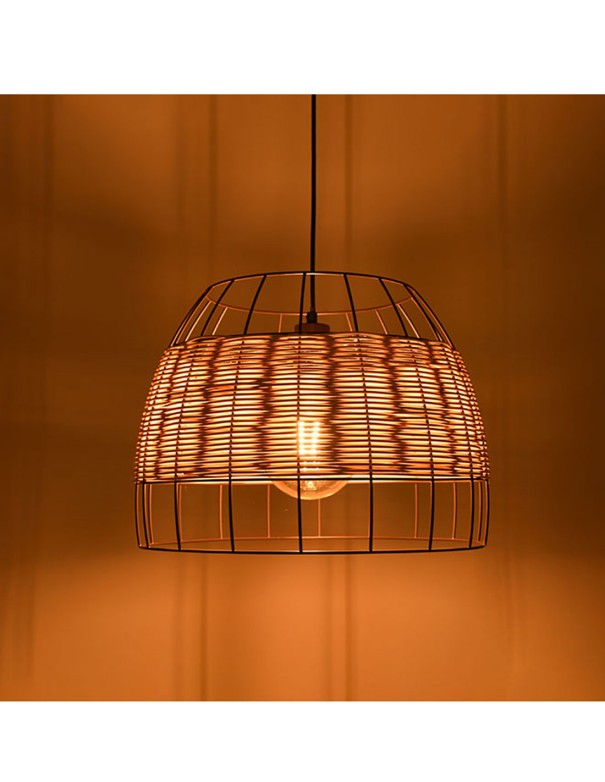 Lámpara Suspendida Varilla Marrón y...