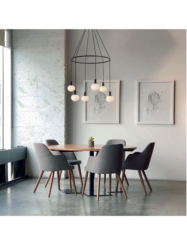 Lámpara de Techo Base Negra 6 Alturas