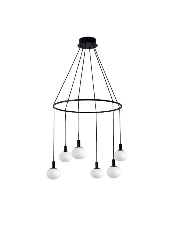 Lámpara 6 bolas negra