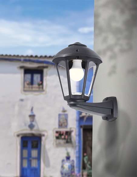 Aplique de Exterior Resina Blanco y Negro