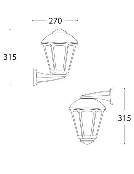 Aplique de Exterior Resina Blanco y Negro