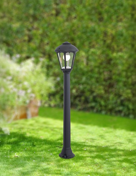 Lámpara Sobremuro Alto Resina Negro y Blanco