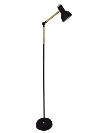 Pie de suelo flexo negro con madera