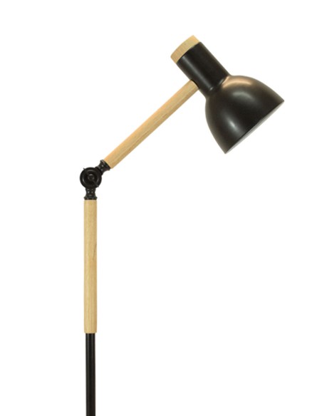 Pie de salón Flexo Vintage Negro Madera