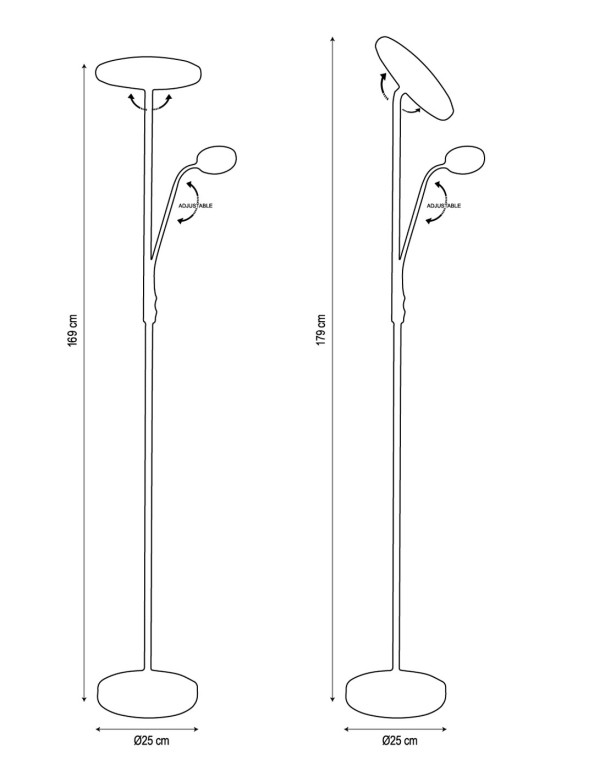 Lámpara de Pie Negro con CCT