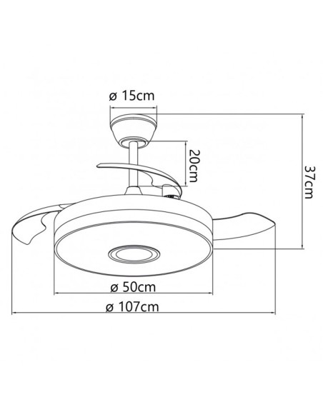 Ventilador Aspas Retráctiles Bluetooth y Altavoz