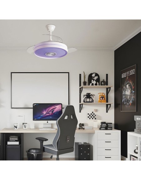 Ventilador Aspas Retráctiles Bluetooth y Altavoz