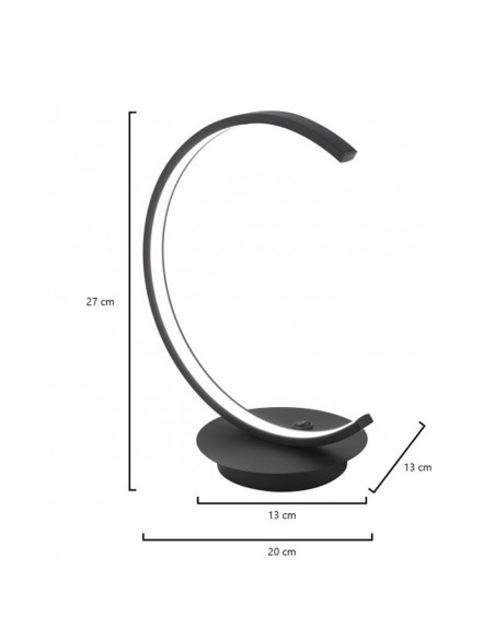 Lámpara de Mesa Led Negra