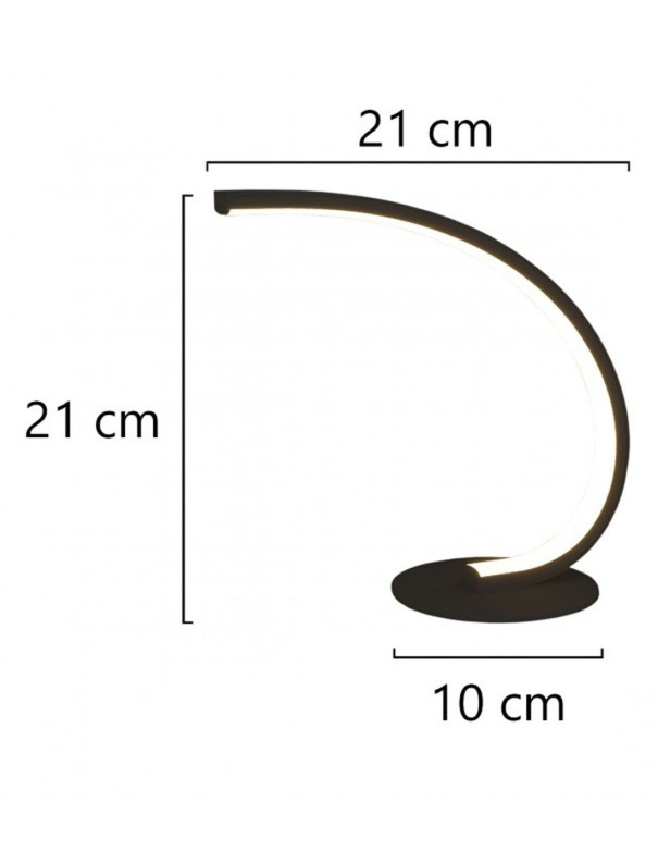 Lámpara de Mesa Negra Led