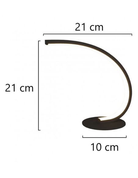 Lámpara de Mesa Negra Led