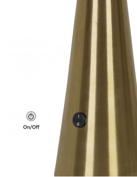 Lámpara de Sobremesa Dorada Cono Bola