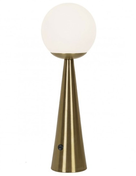 Lámpara de Sobremesa Dorada Cono Bola