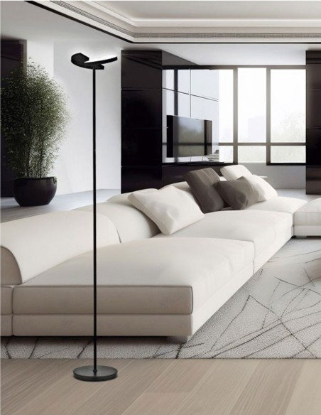 Lámpara de pie negra led